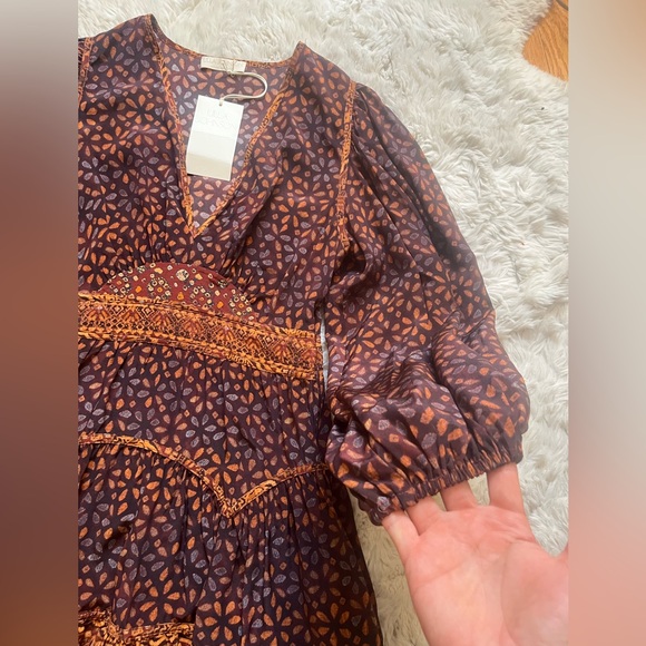 Ulla Johnson Brown and Orange Patterned Dress - Picture 3 of 13